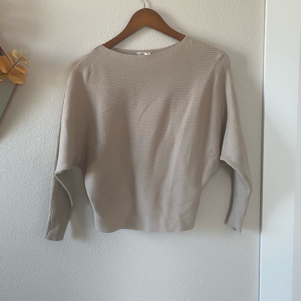 Women's Long Sleeve Beige Top